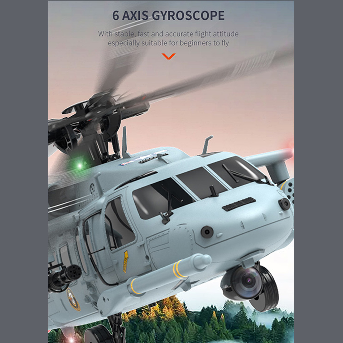 YU XIANG F09-H SH60 Seahawk 8CH RC Helicopter 1/47 Scale 2.4G Dual Brushless DD 6G/3D Stunt Copter Model (Include FC&GPS/RTF Version)