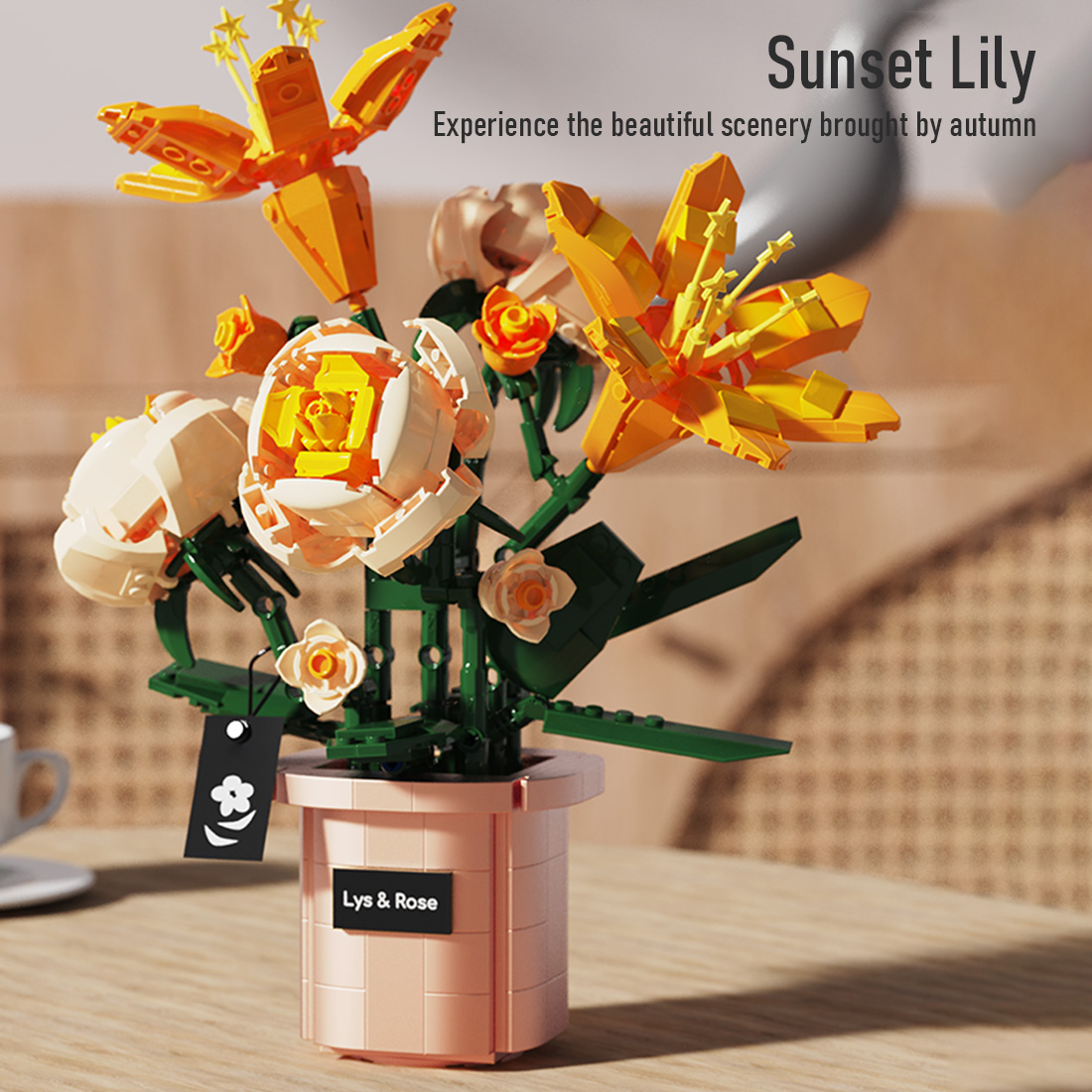 Botanical Garden Assembly Toy with Lights Small Particles Building Blocks Set (827PCS)