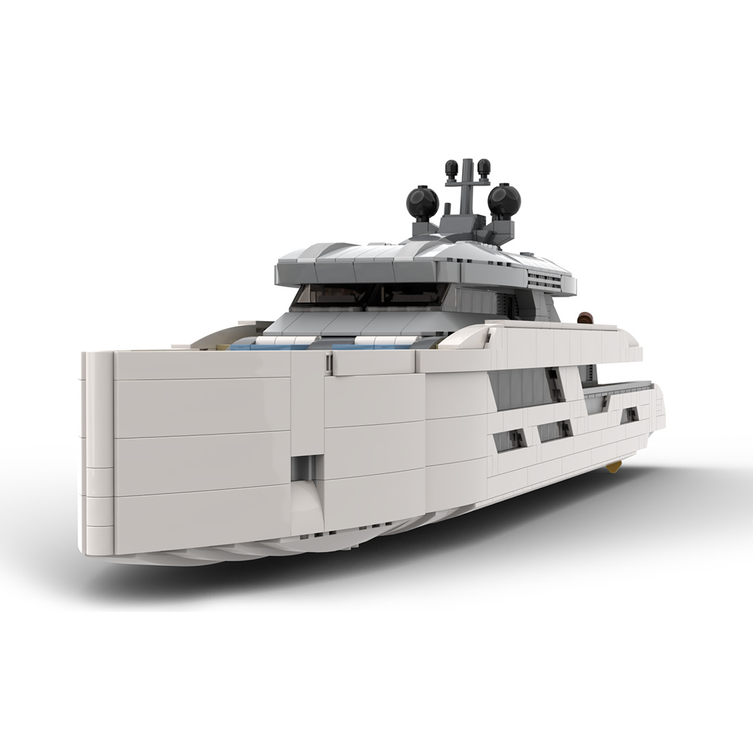 1/80 Scale Luxury Yacht DIY Building Set, ABS Model Kit with Detailed Interior, Display & Collectible Gift (2977PCS)