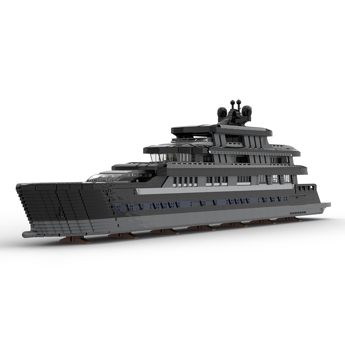 Grand 16,185-Piece Luxury Superyacht Building Blocks Set (MOC-157340) - Modular Design with Ultra-Detailed 4-Deck Interior