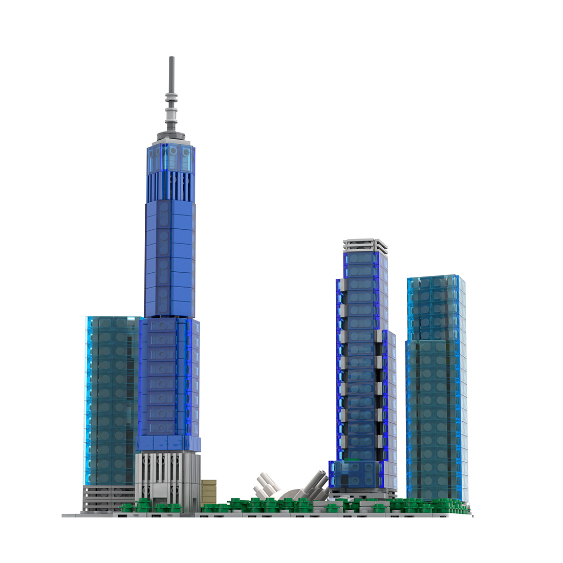 1/2000 Scale The New World Trade Center MOC Model DIY Assembly Building Blocks Set (1593PCS)