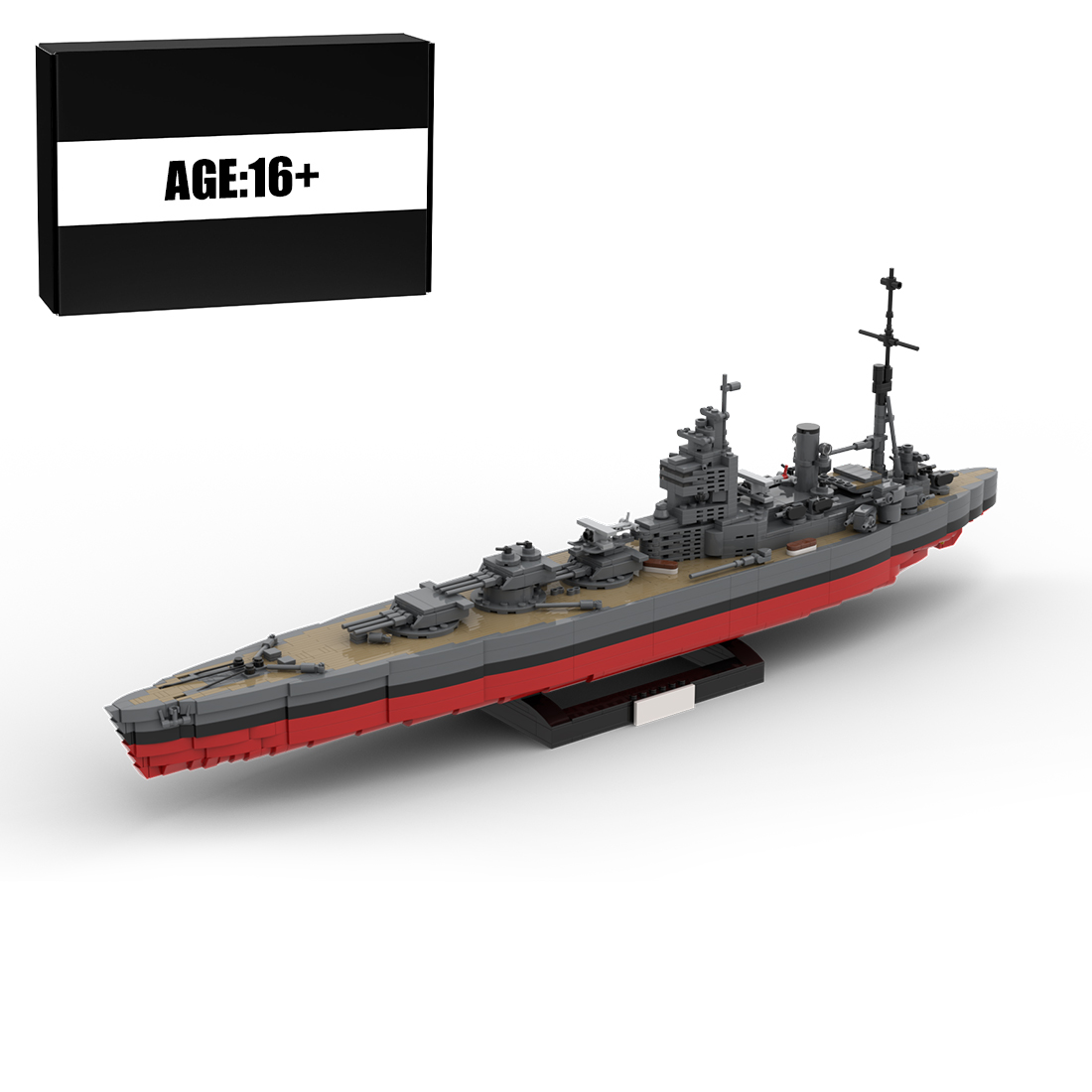 1/300 Scale Rodney Battleship of World War II British Military MOC DIY Assembly Set (2341PCS)