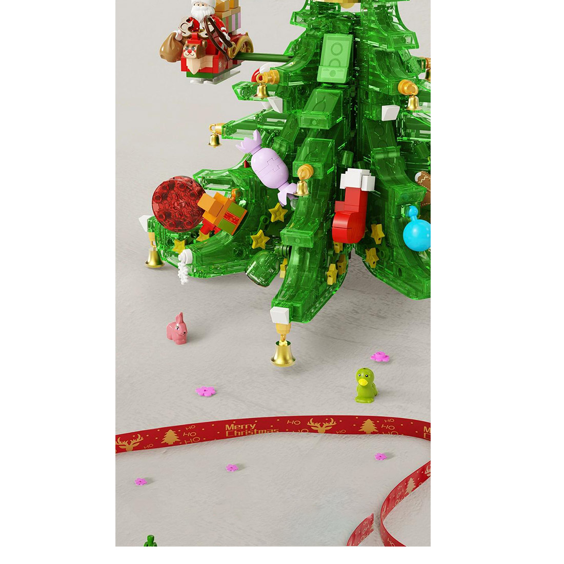 Christmas Melody Wonderland Music Box with Light DIY Assembly Model Small Particles Building Blocks Set (2963PCS/Dynamic Version)