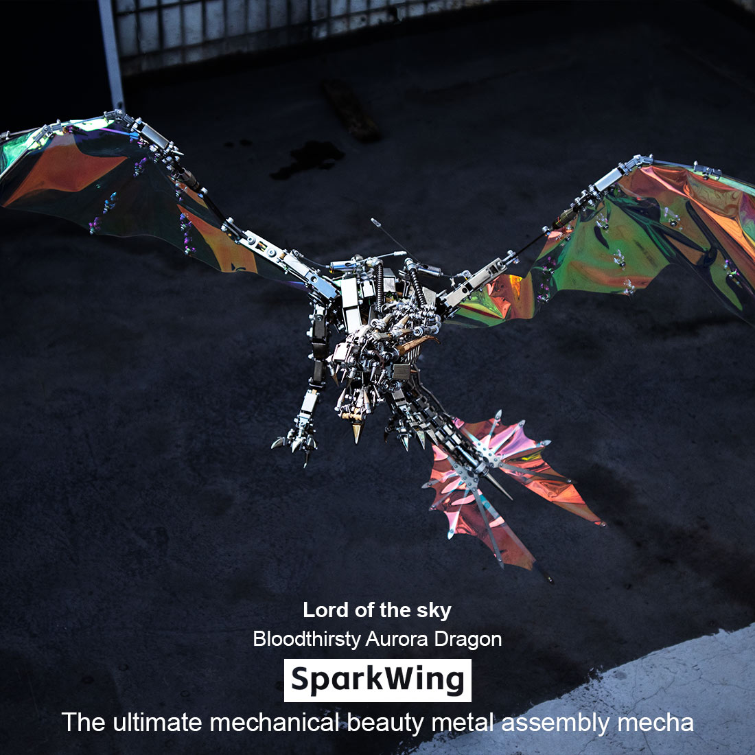 3D Metal Bloodthirsty Aurora Dragon Assembly Model Kit (3000+PCS)