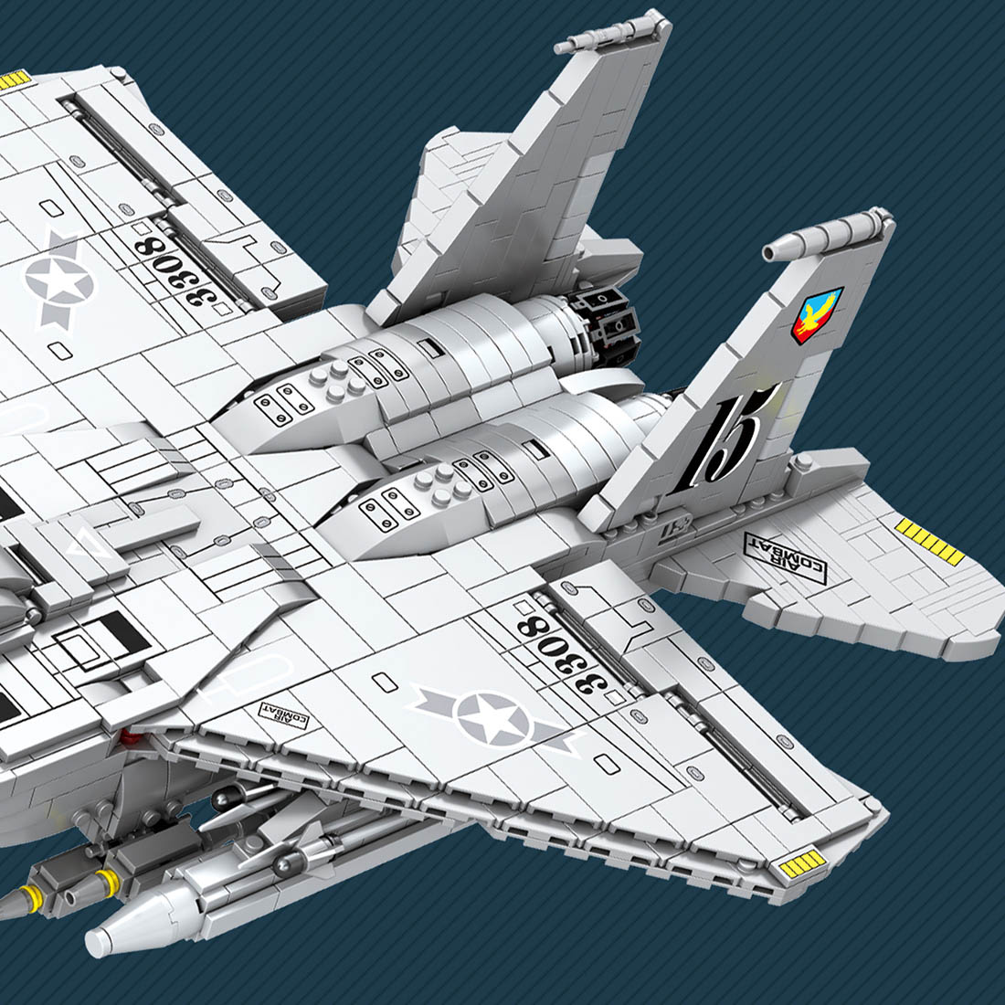 F-15E Eagle Fighter Jet Military MOC Model Building Blocks Set (2216PCS)