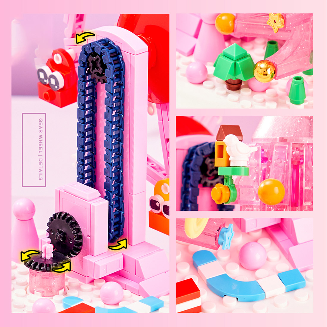 Christmas Ferris Wheel Spinning Music Box MOC DIY Assembly Model Small Particles Building Blocks Set (Dynamic Version/524PCS)