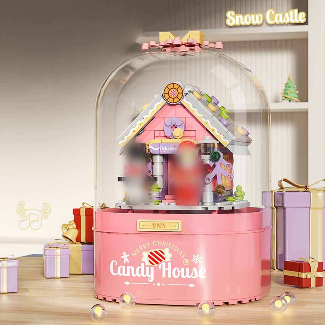 Christmas Music Box Model Assembly Toy Small Particles Building Blocks Set (Dynamic Version/688PCS)