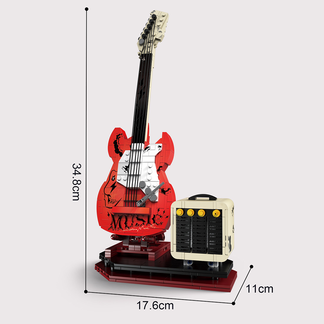 Bluetooth Guitar Music Interactive DIY Assembly Building Block Set (500+PCS)