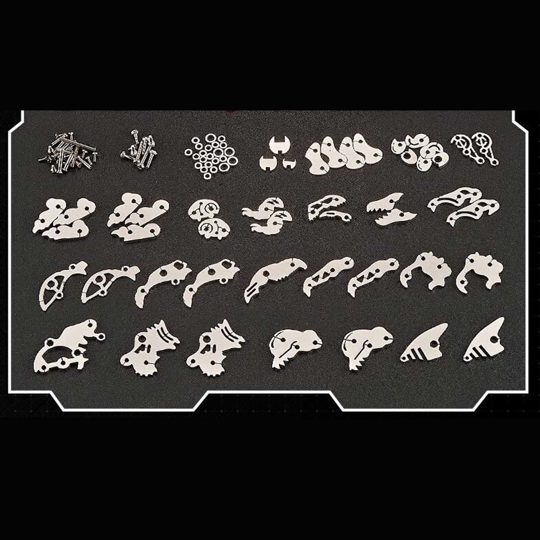 DIY Mechanical Velociraptor Q Version Metal Assembly Dinosaur Model (Kit Version/139PCS/Blue)