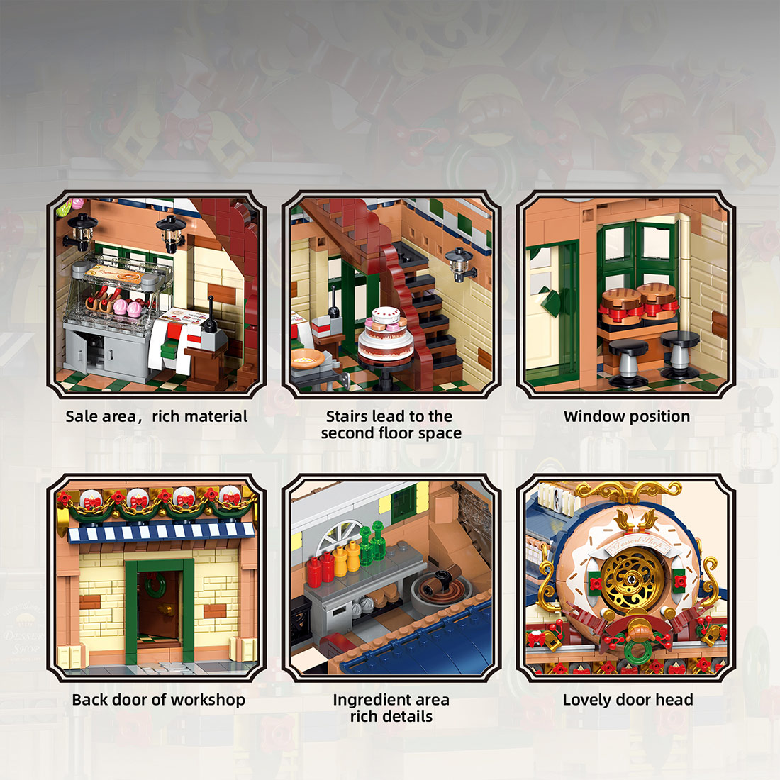 Doughnut Dessert Workshop Street Scene Assembly Toy Building Blocks Set (2657PCS)