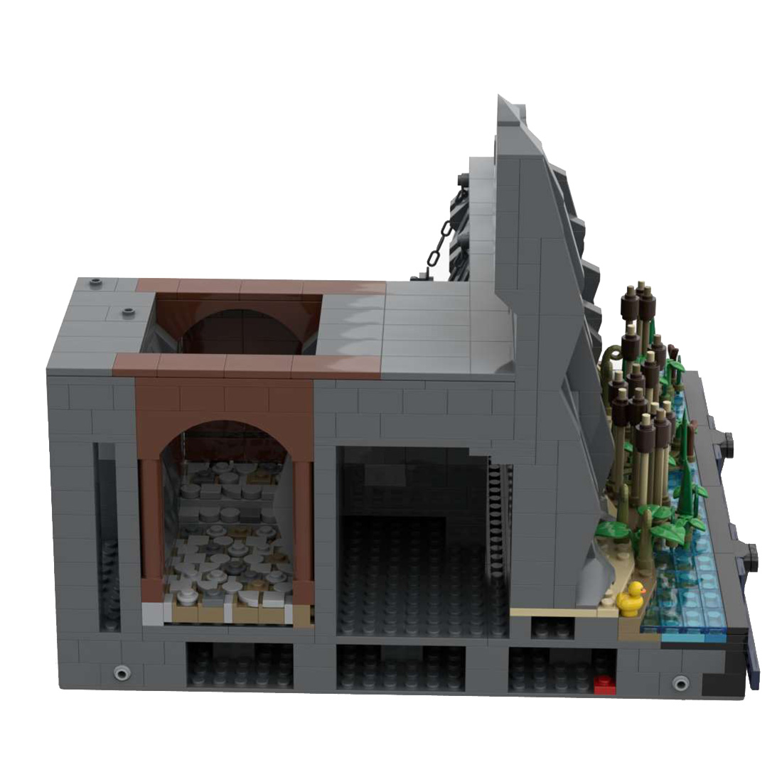 MOC-130522 E1 - Shore and Torture Chamber Building Blocks Set for MOC-131299 Complete Medieval Castle Model (2008PCS)