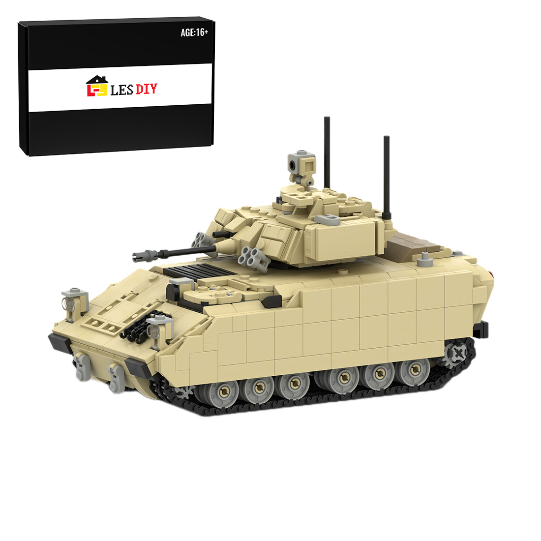 MOC-172441 M2 BRADLEY AFV 1/35 Scale Active US Military Infantry Fighting Vehicle Assembly Toy Building Blocks Set (1154PCS)