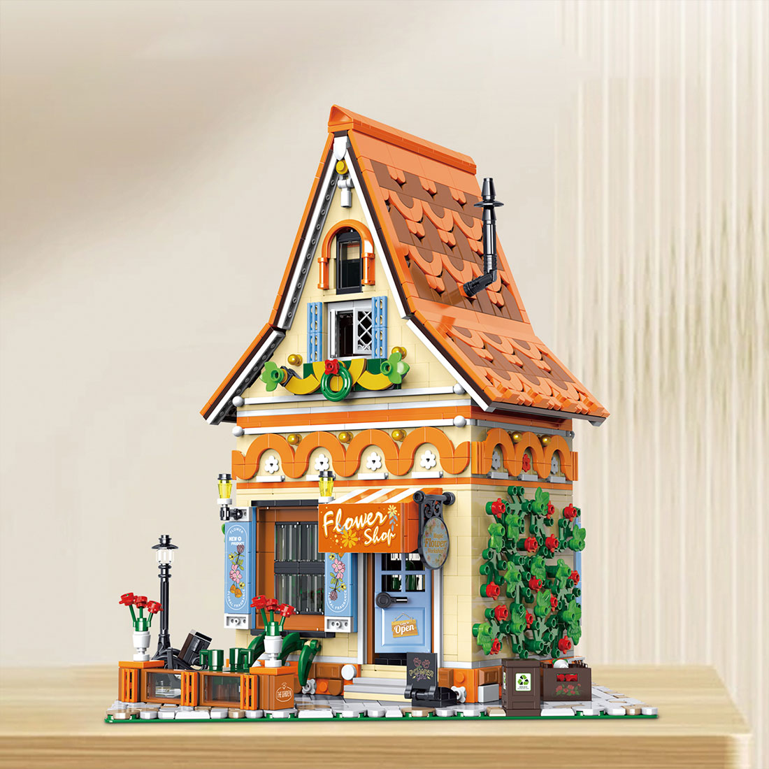 Magic Flower Workshop Street Scene Assembly Toy Building Blocks Set (2445PCS)