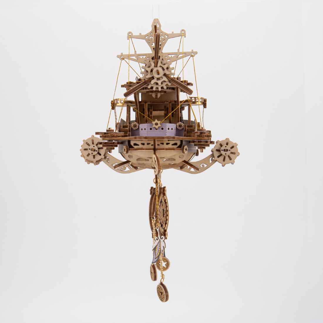 Steampunk Wooden Flyship DIY 3D Flyship Puzzle Model Exquisite Gift (Kit Version)