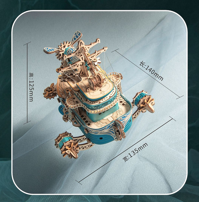 Steampunk Wooden Flyship DIY 3D Flyship Puzzle Model Exquisite Gift (Kit Version)