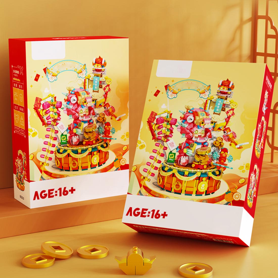 Chinese Zodiac Beast Q-version Dragon Assembly Model Building Blocks Set (1354PCS)