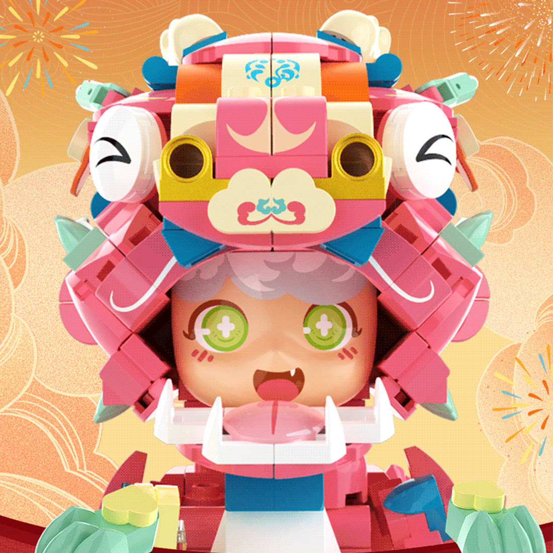 Chinese Zodiac Beast Q-version Dragon Assembly Model Building Blocks Set (1354PCS)