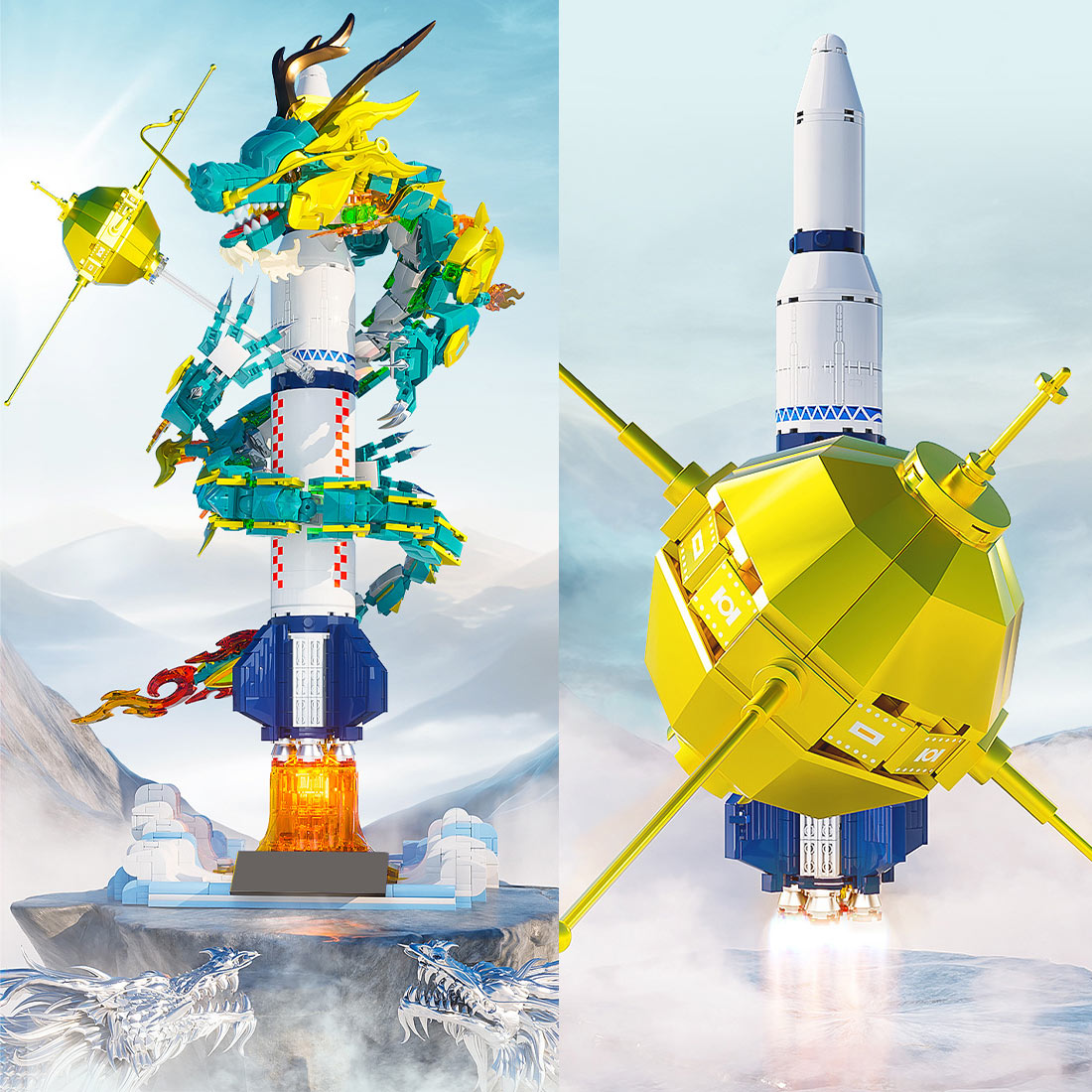 Flying Dragon MOC Model DIY Assembly Building Blocks Set (1670PCS)