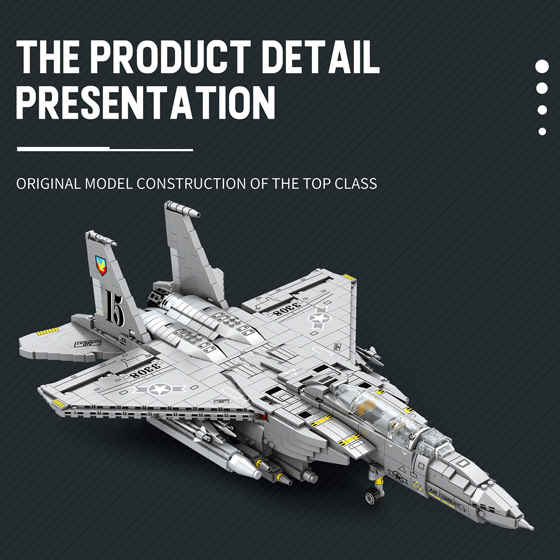 F-15E Eagle Fighter Jet Military MOC Model Building Blocks Set (2216PCS)