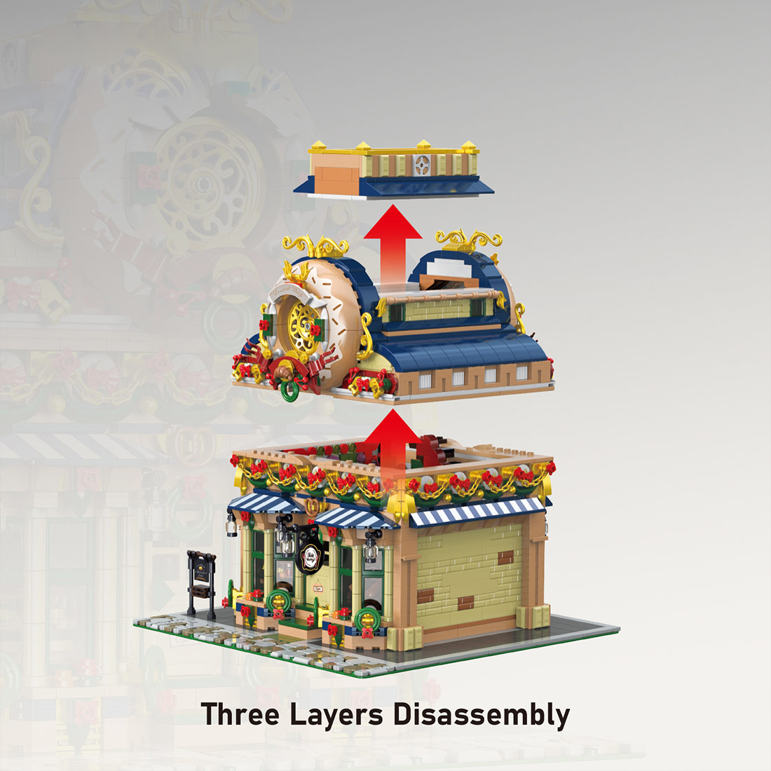 Doughnut Dessert Workshop Street Scene Assembly Toy Building Blocks Set (2657PCS)