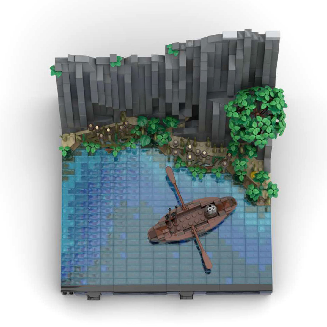 MOC-130511 F4 - Shore Substructure Building Blocks Set for MOC-131299 Complete Medieval Castle Model (1626PCS)