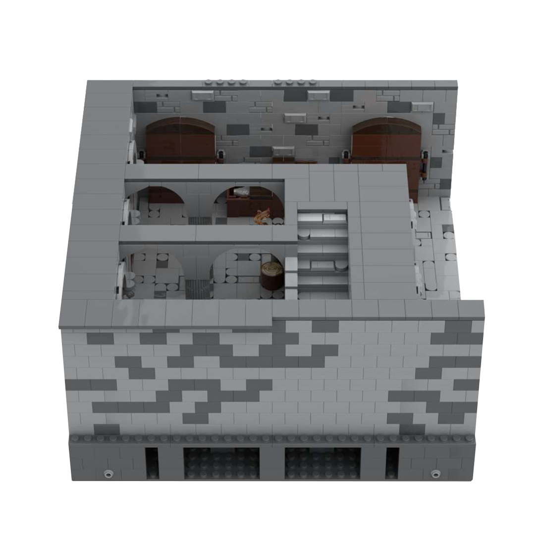 MOC-130513 F3 - Storage Room Building Blocks Set for MOC-131299 Complete Medieval Castle Model (1962PCS)