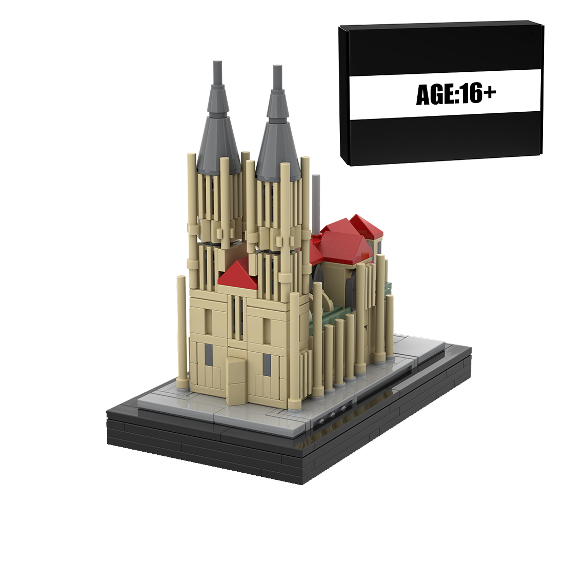 MOC-166719 St. Peter Cathedral Regensburg Germany Street Scene Building Blocks Set (409PCS)