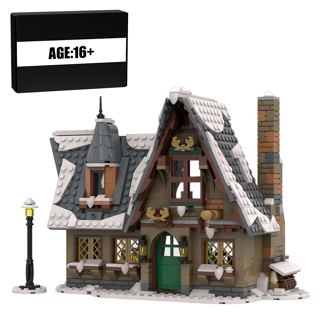 MOC-94936 Christmas Winter Country Inn Model Assembly Toy Street Scene Building Blocks Set (702PCS)