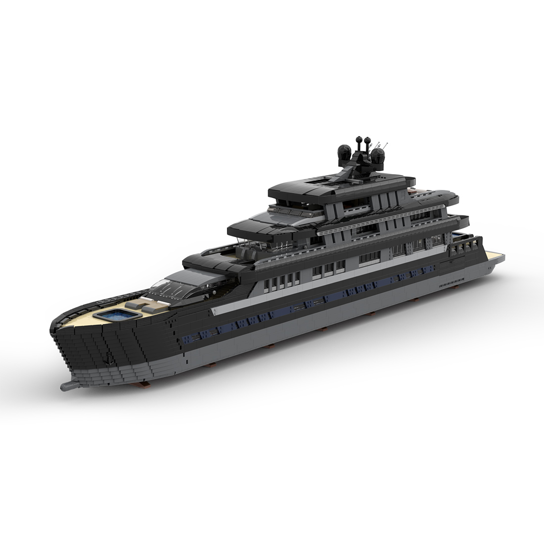 Grand 16,185-Piece Luxury Superyacht Building Blocks Set (MOC-157340) - Modular Design with Ultra-Detailed 4-Deck Interior