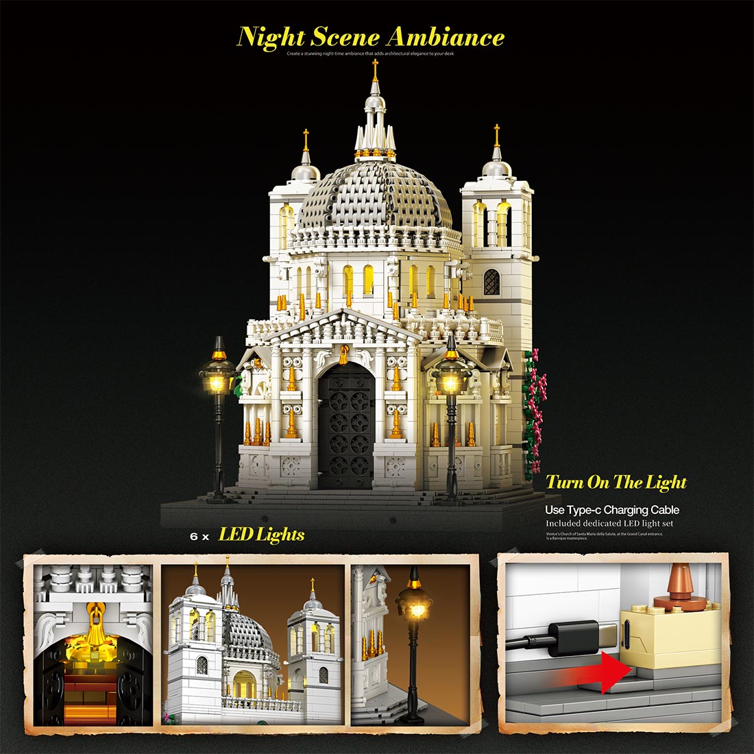 1/180 Scale Venetian Church Building Blocks Set(4277PCS)