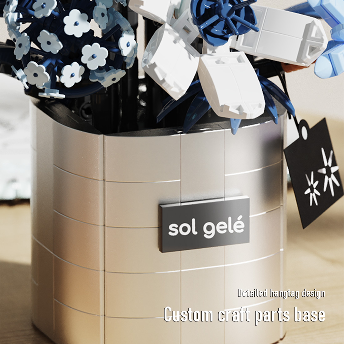 Botanical Garden Assembly Toy with Lights Small Particles Building Blocks Set (827PCS)