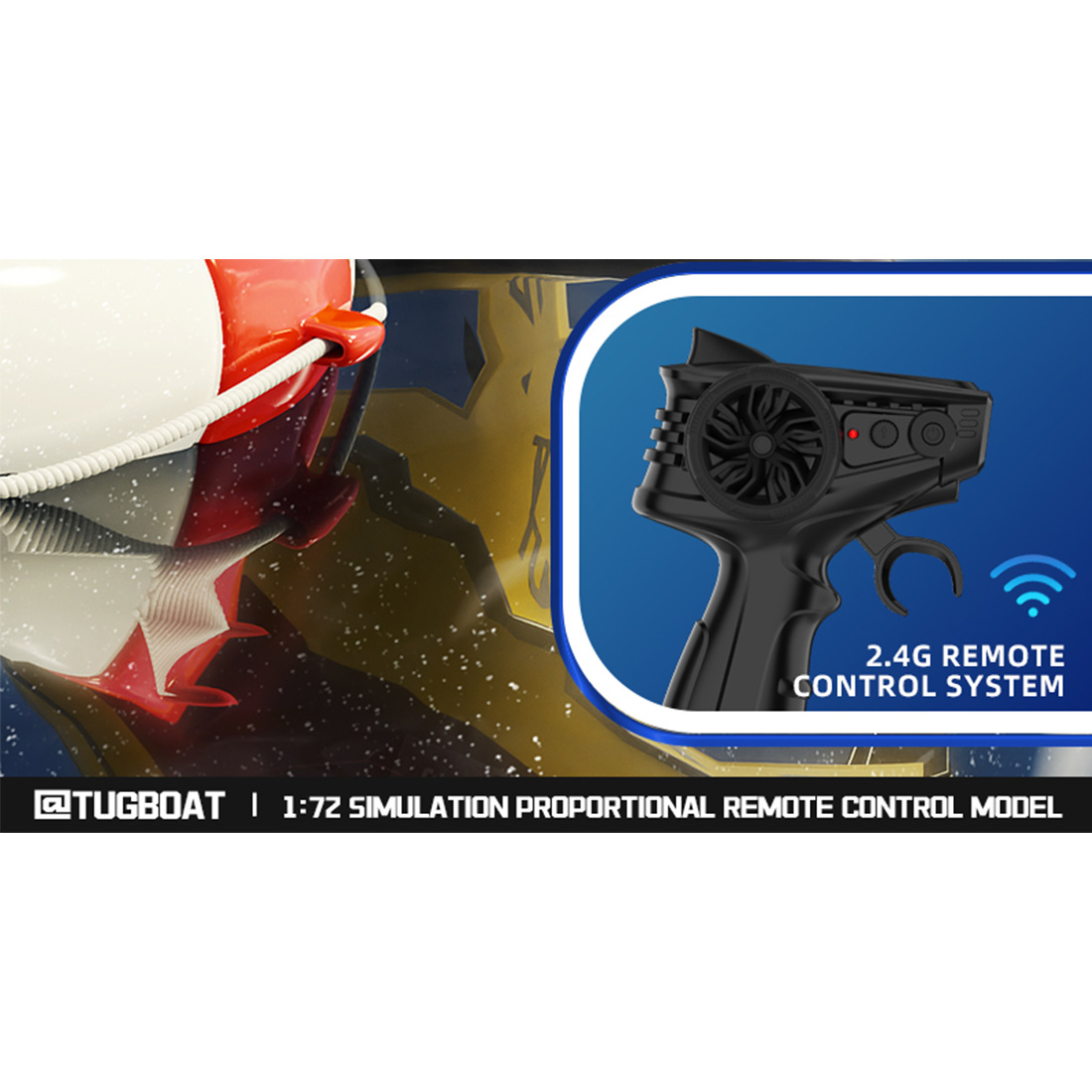 1/72 2.4Ghz RC Electric Tugboat Model (RTR Version/Yellow)