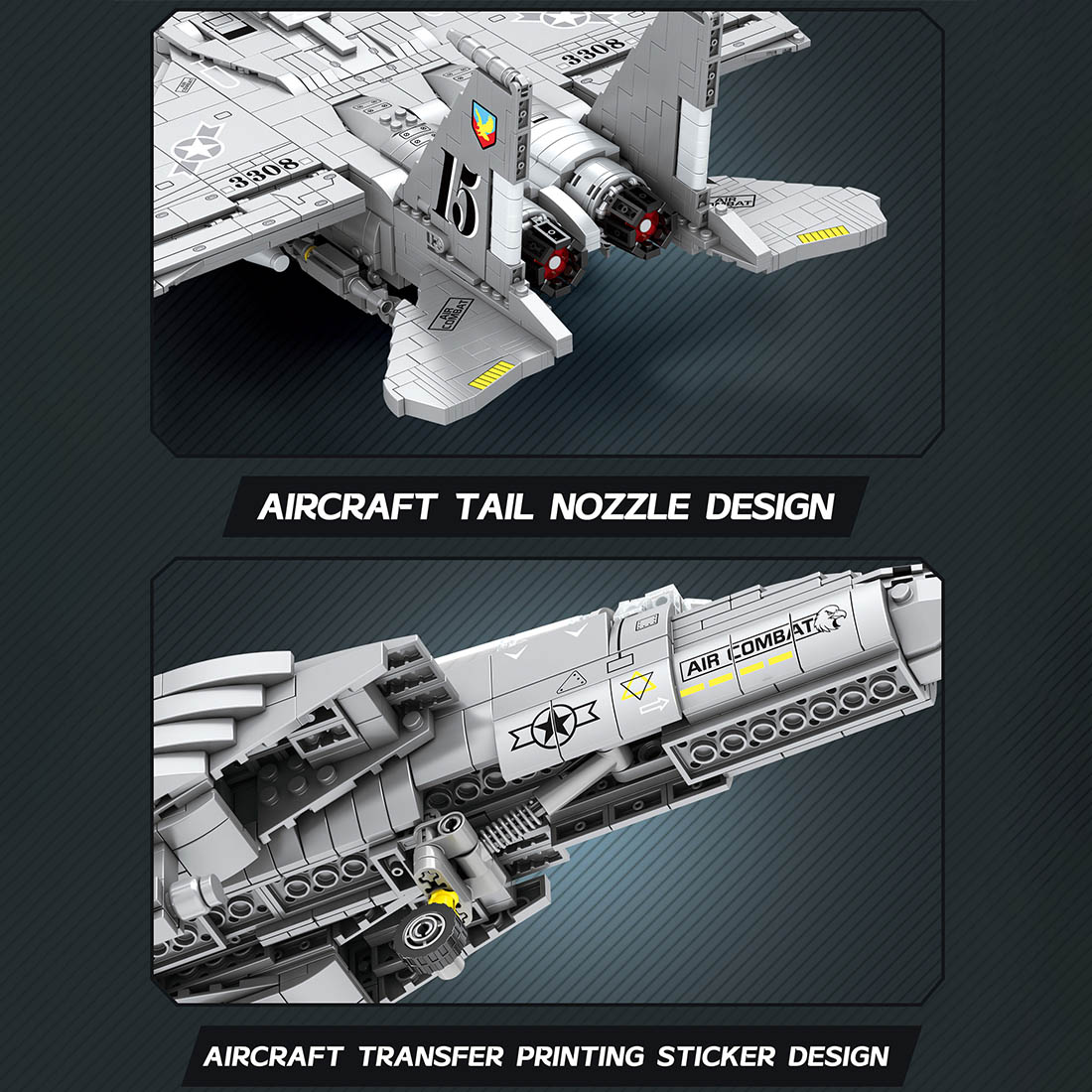 F-15E Eagle Fighter Jet Military MOC Model Building Blocks Set (2216PCS)