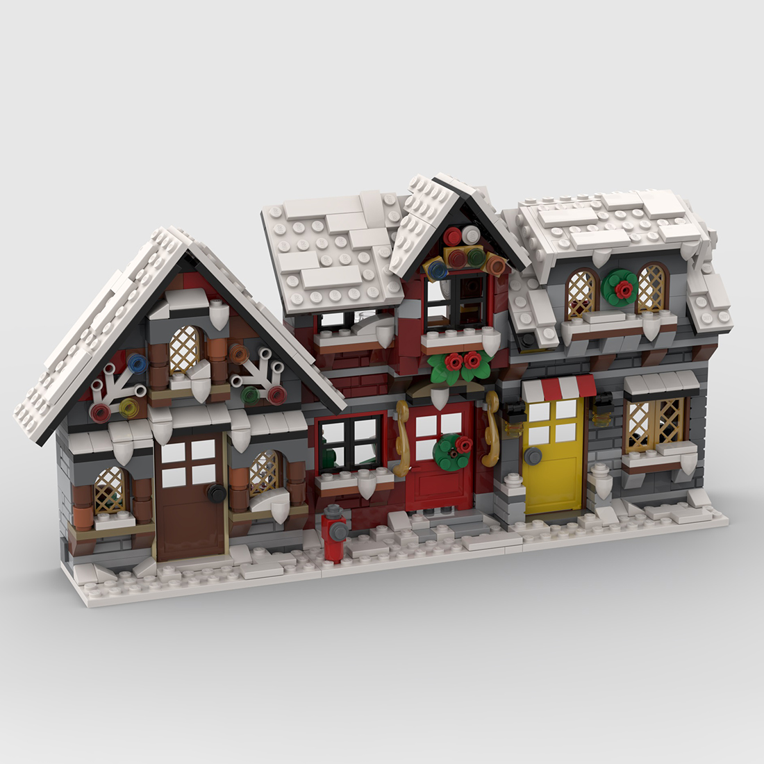 2340 PCS Three Little Winter Houses Bricks Model MOC-58700& MOC-79497 Building Block Set Toys (Licensed and Designed by little_Thomas)