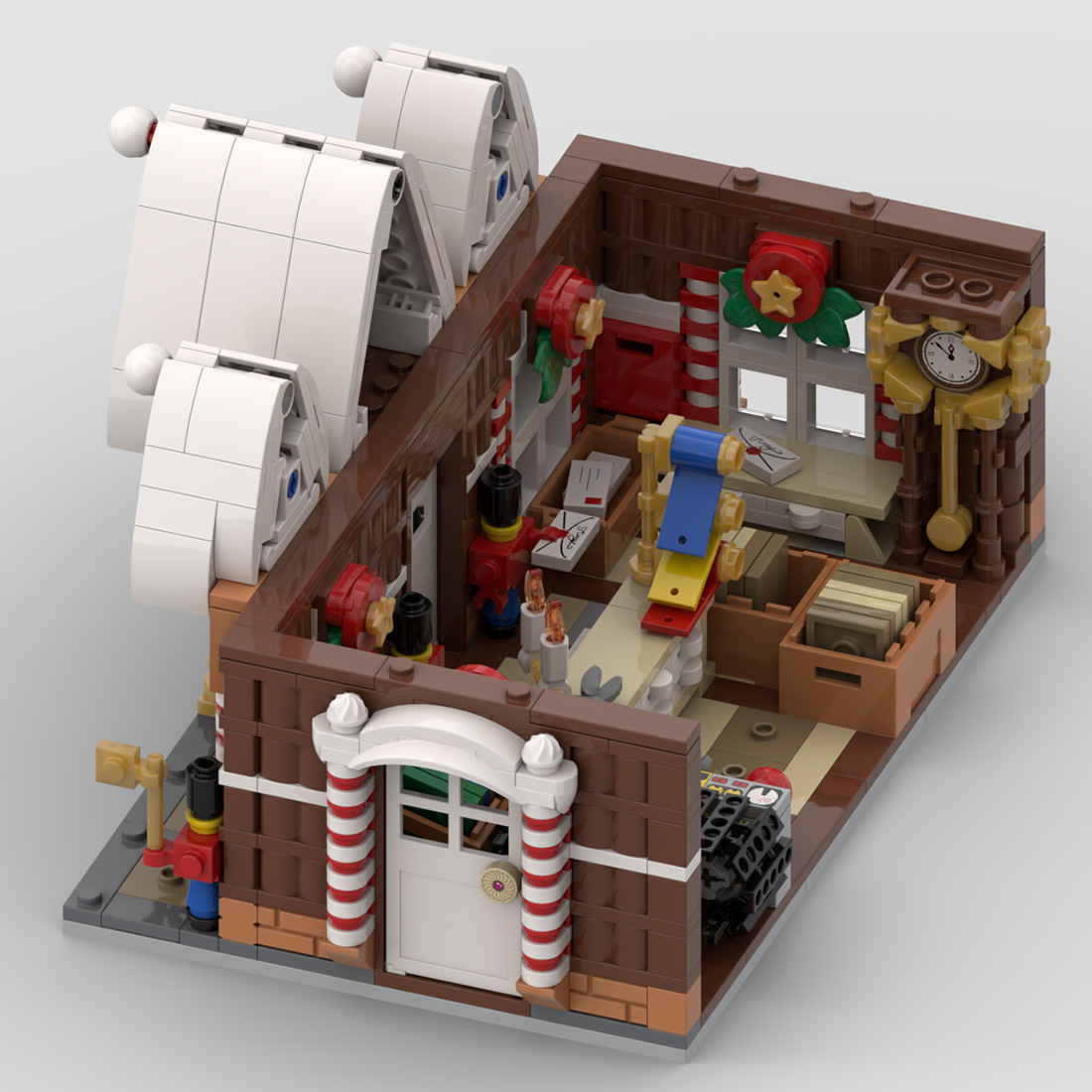 Christmas Snow Gingerbread House Model Building Blocks MOC Set Toys (2039PCS)