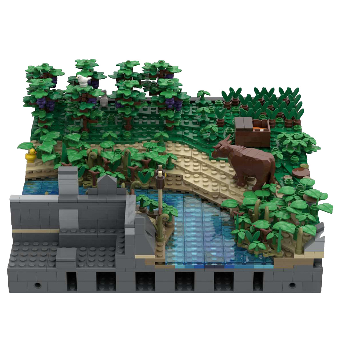 MOC-131110 B4 - Shore Submodule Building Blocks Set for MOC-131299 Complete Medieval Castle Model (1355PCS)