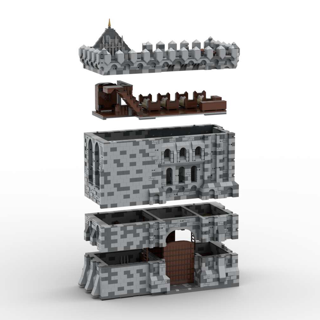 MOC-131251 H16 Palace Gatehouse Building Blocks Set for MOC-131299 Complete Medieval Castle Model (6172PCS)