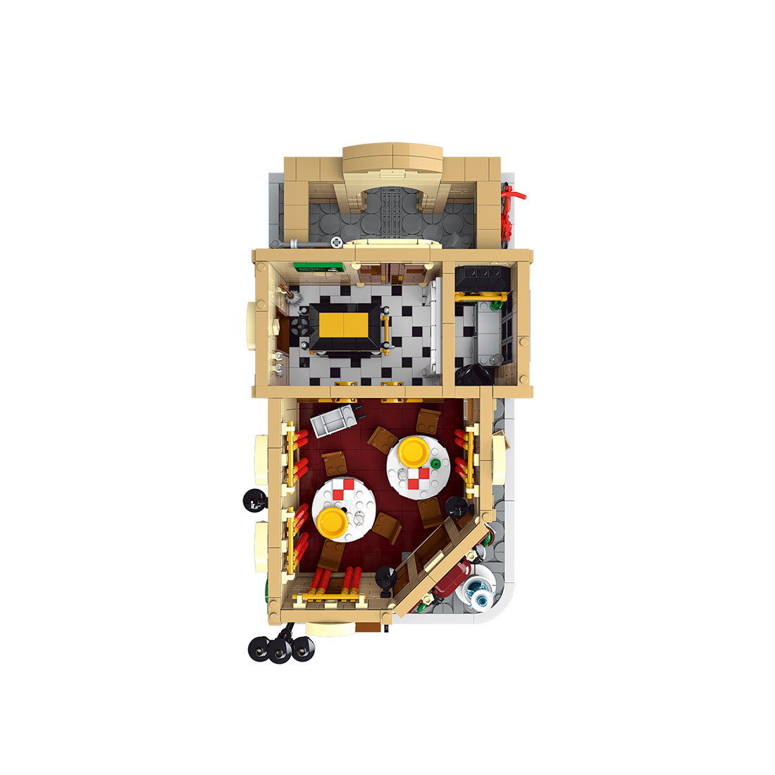 Mocsage  MOC-160521 Restaurants in Paris with Lights Modular Small Building Blocks Set (3104PCS)