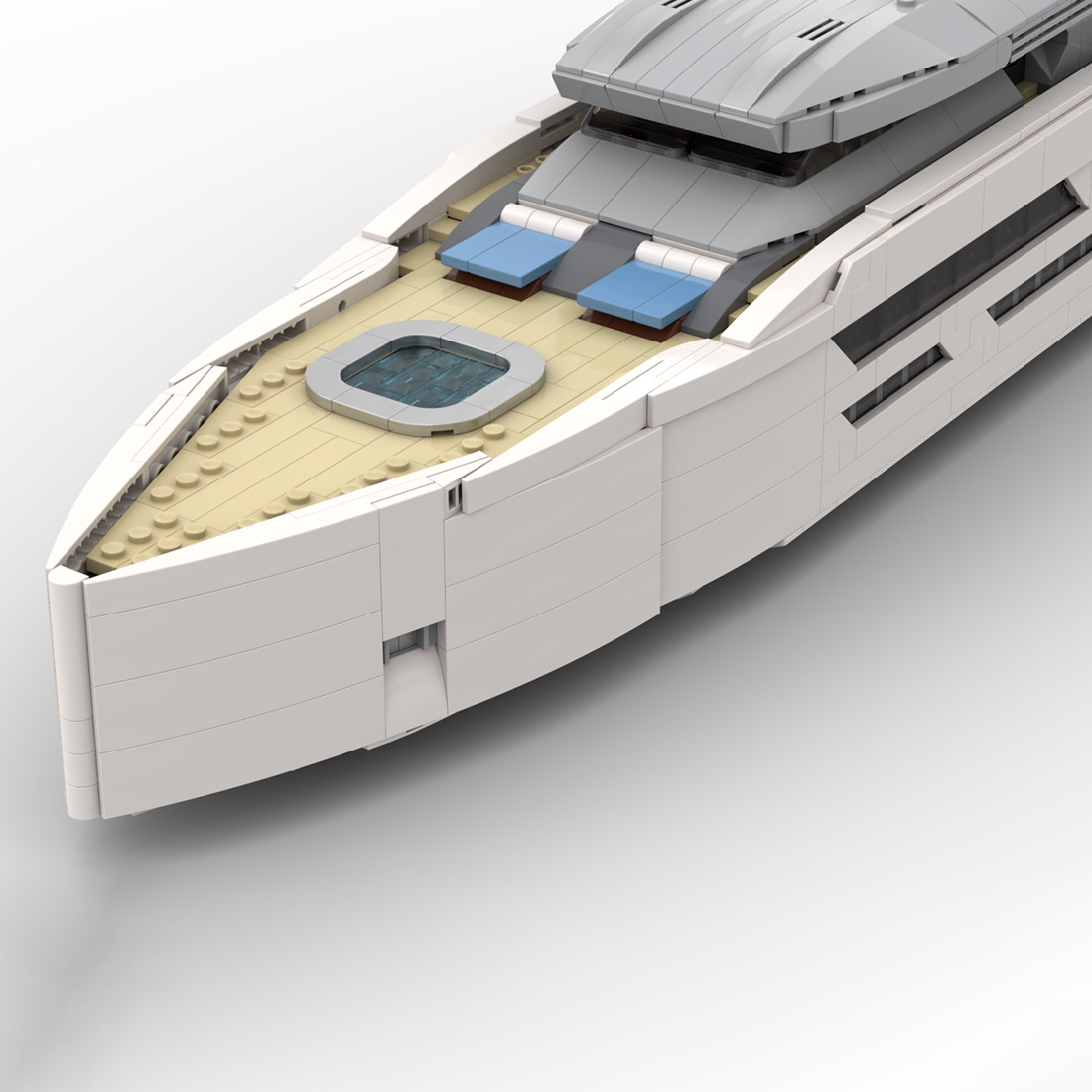 1/80 Scale Luxury Yacht DIY Building Set, ABS Model Kit with Detailed Interior, Display & Collectible Gift (2977PCS)