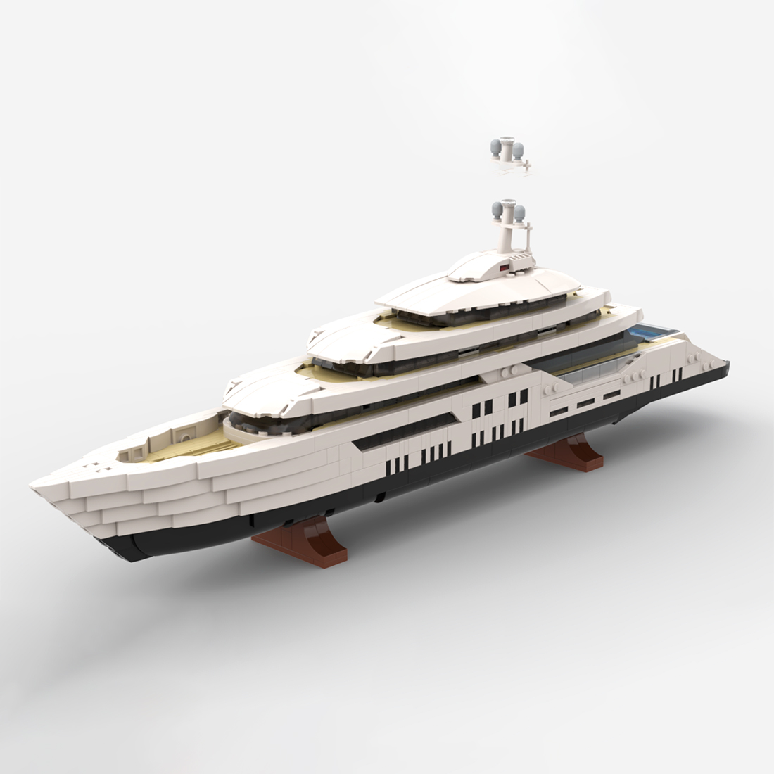 Great Yacht Model DIY Assembly Building Blocks Set – 16,189PCS Modular Luxury Superyacht, 4 Decks, ABS Material, Collector’s Edition