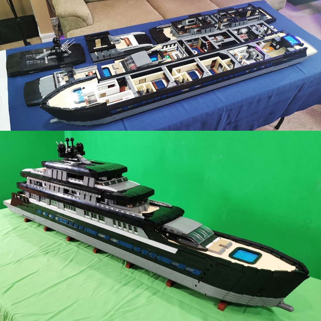 Grand 16,185-Piece Luxury Superyacht Building Blocks Set (MOC-157340) - Modular Design with Ultra-Detailed 4-Deck Interior