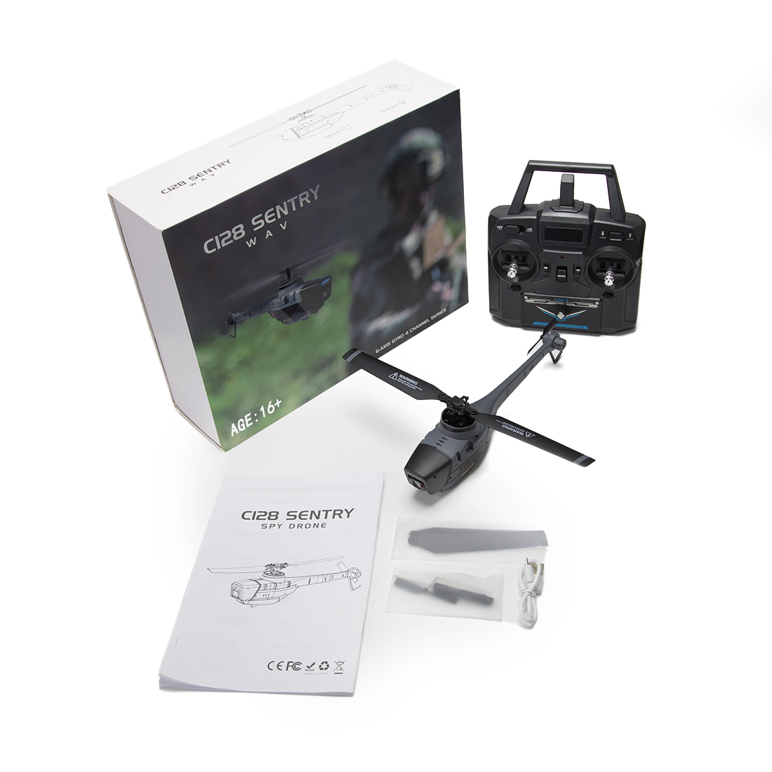 2.4G RC 4CH Black Hornet Aerial Vehicle Reconnaissance Military Aircraft Helicopter Model (RTF)