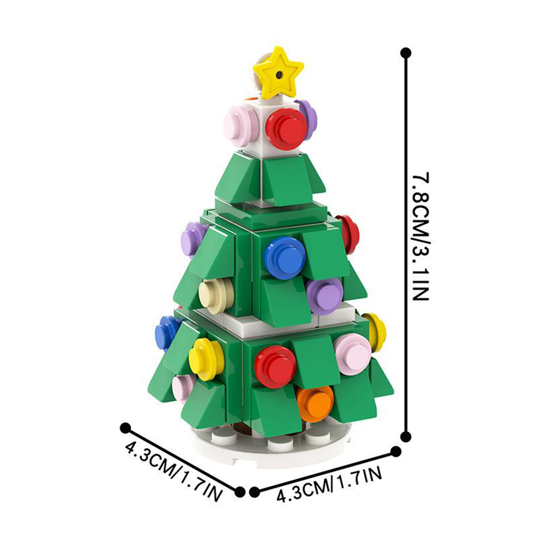 Creative Christmas Pendant MOC DIY Assembly STEM Model Building Blocks Set