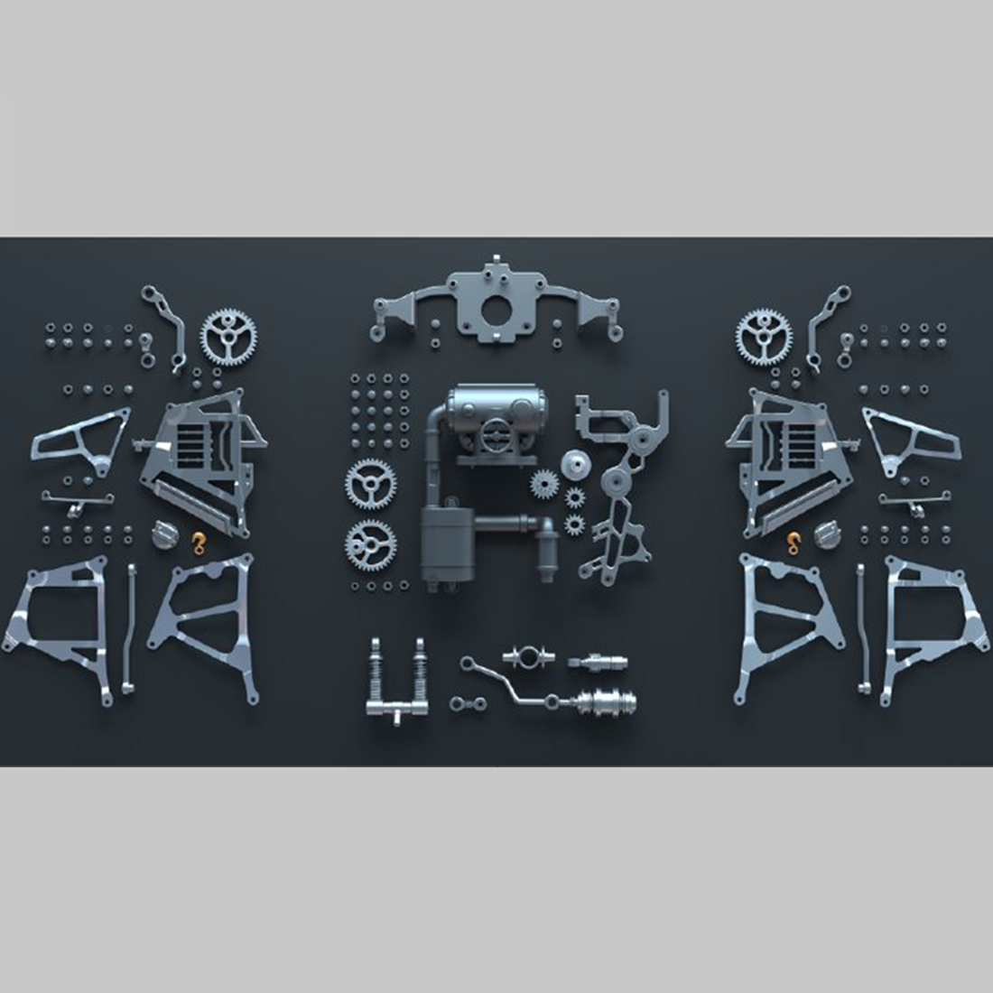  3D Devilray Mechanical Marine Biological Metal Assembly Model with Lights (Dynamic Version/200+PCS)