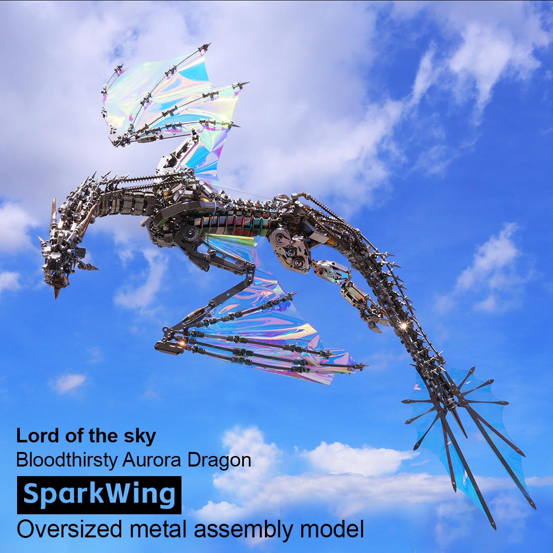 3D Metal Bloodthirsty Aurora Dragon Assembly Model Kit (3000+PCS)
