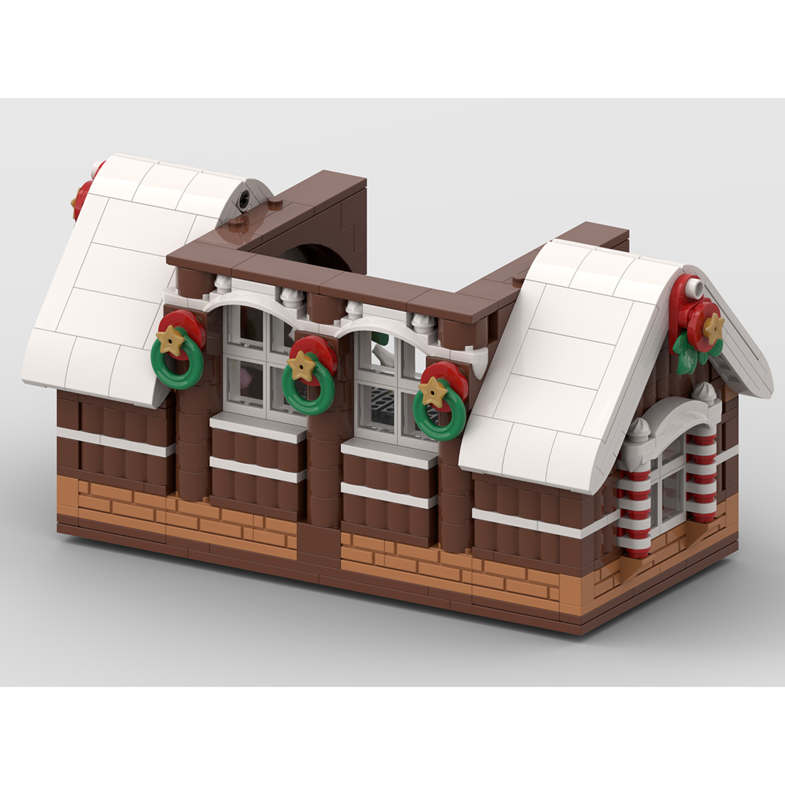 Christmas Snow Gingerbread House Model Building Blocks MOC Set Toys (2039PCS)