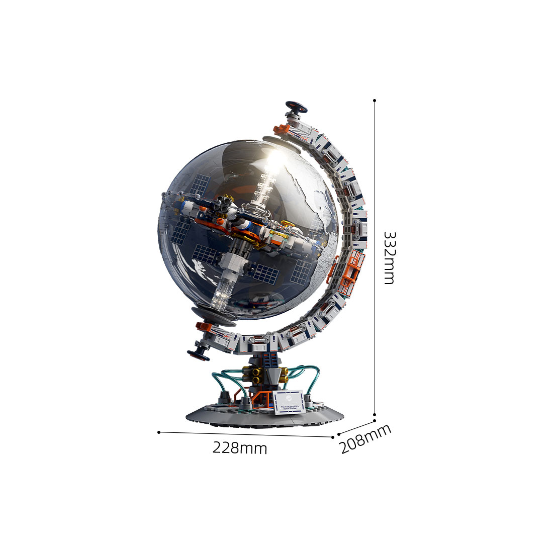 Futuristic Space Station Crystal Clear Globe Building Blocks Set (500+PCS)