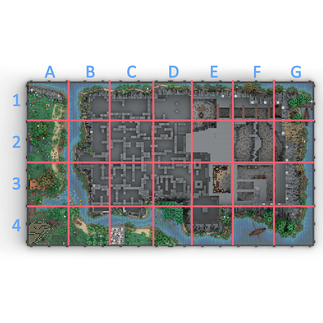 MOC-130522 E1 - Shore and Torture Chamber Building Blocks Set for MOC-131299 Complete Medieval Castle Model (2008PCS)