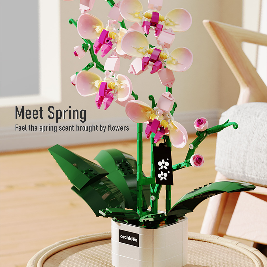 Botanical Garden Assembly Toy with Lights Small Particles Building Blocks Set (827PCS)