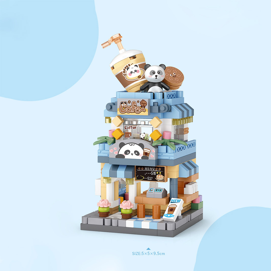 Panda Cafe Model DIY Assembly Building Blocks Set (410PCS)